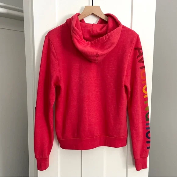 Aviator Nation Pullover Hoodie Sweatshirt Neon Red Venice Size Small - Picture 6 of 7